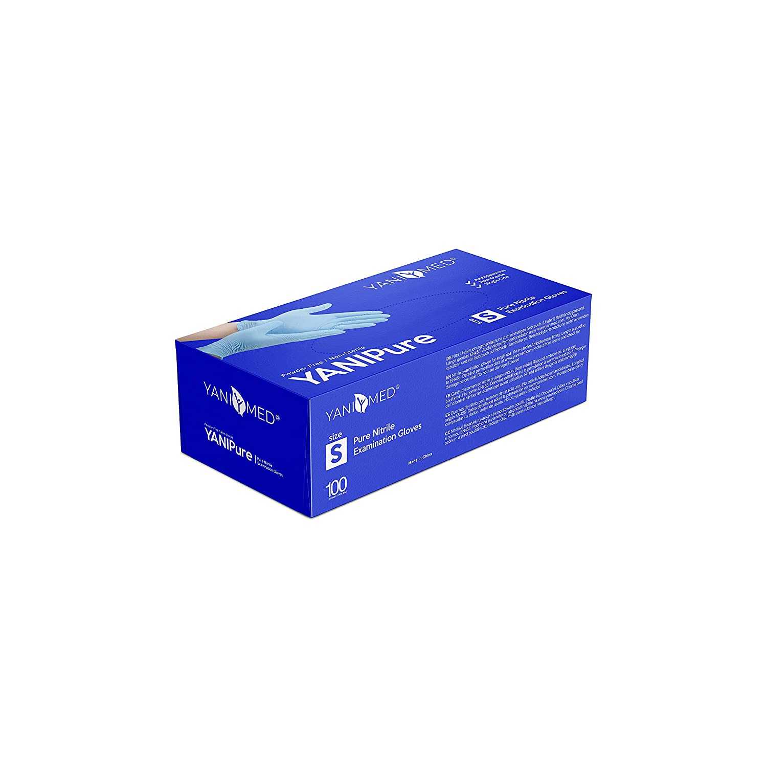 Yanipure Full Nitrile Exam Blue Gloves - Image 2